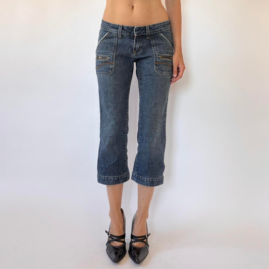Y2K Bebe Low Rise Capri Jeans (XS)