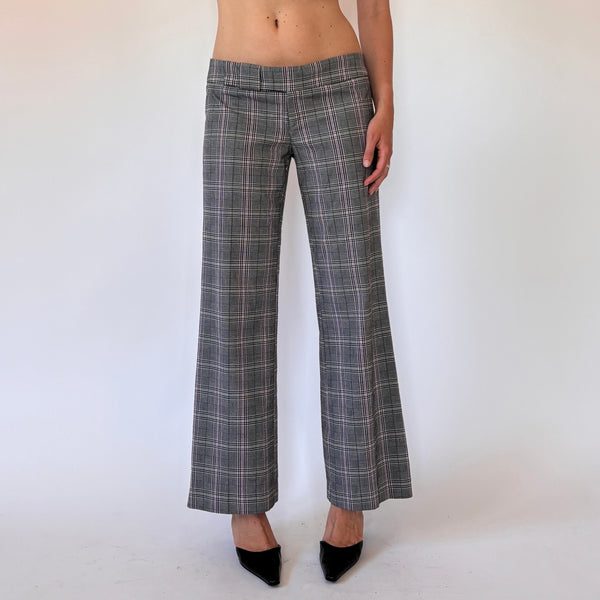 Y2K Low Rise Plaid Trousers (S)