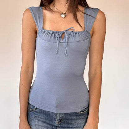 90s Powder Blue Flirty Top (S)