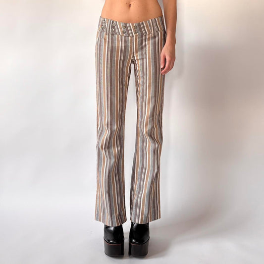 90s Stripy Flare Pants (S)