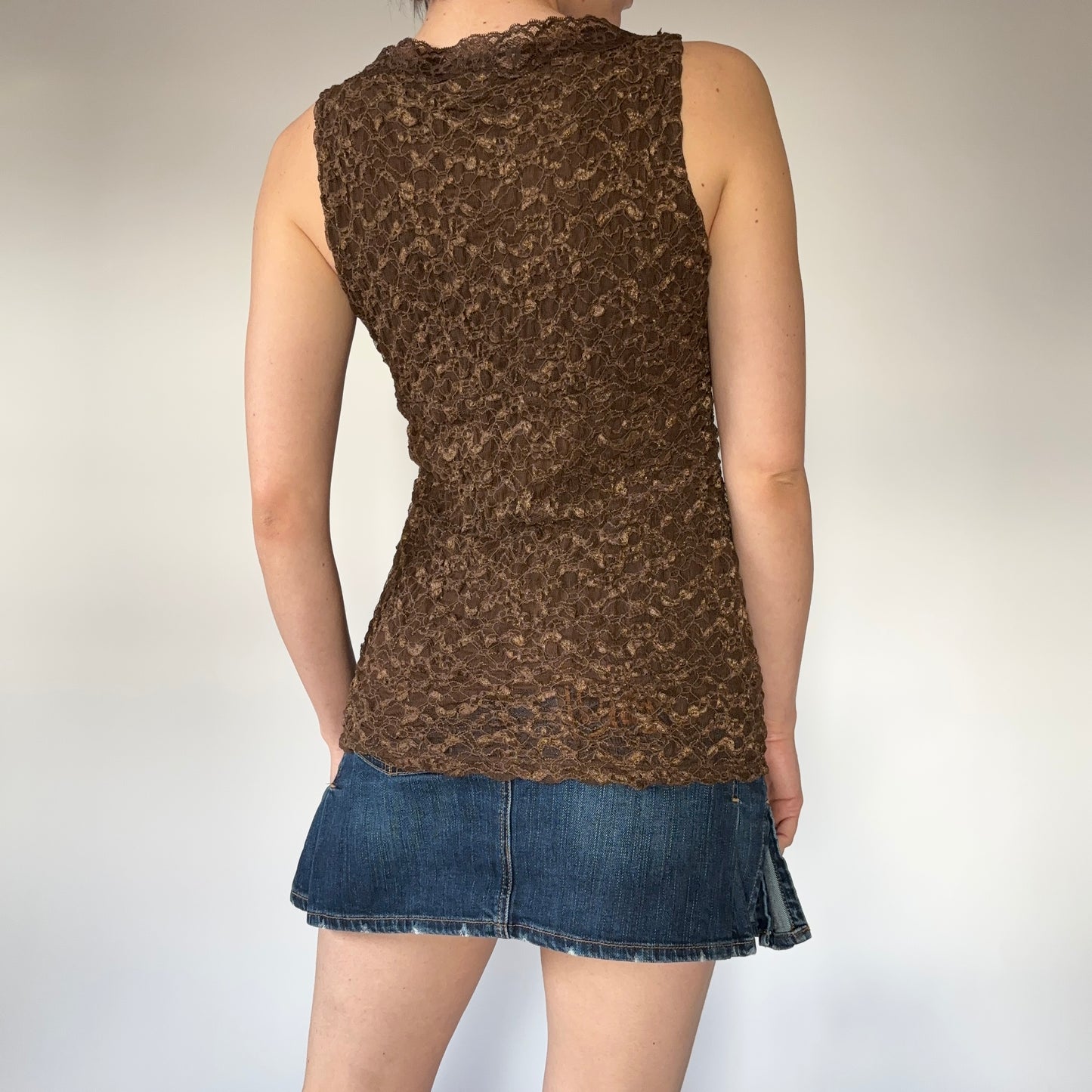 2000s Chocolate Lace Tank (S/M)