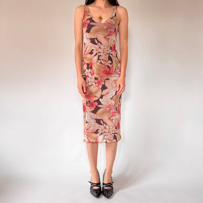 90s Mesh Floral Dress (S)