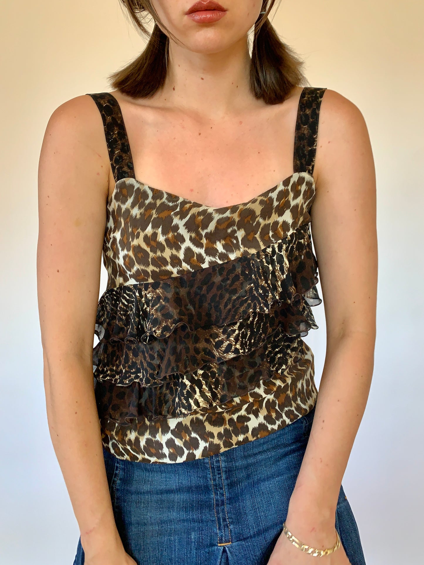 Y2K Silk Ruffle Tank