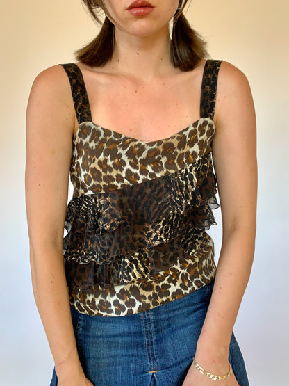 Y2K Silk Ruffle Tank