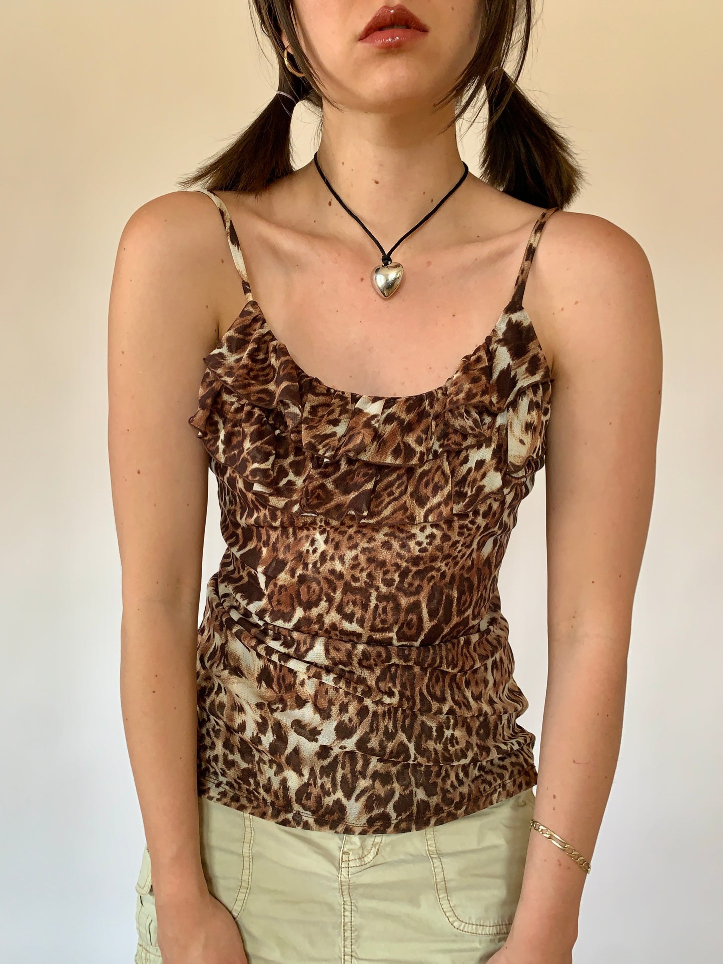 Y2K Mesh Leopard Tank