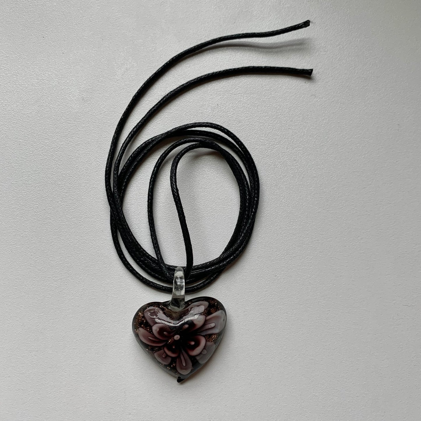 Vintage Glass Heart Necklace