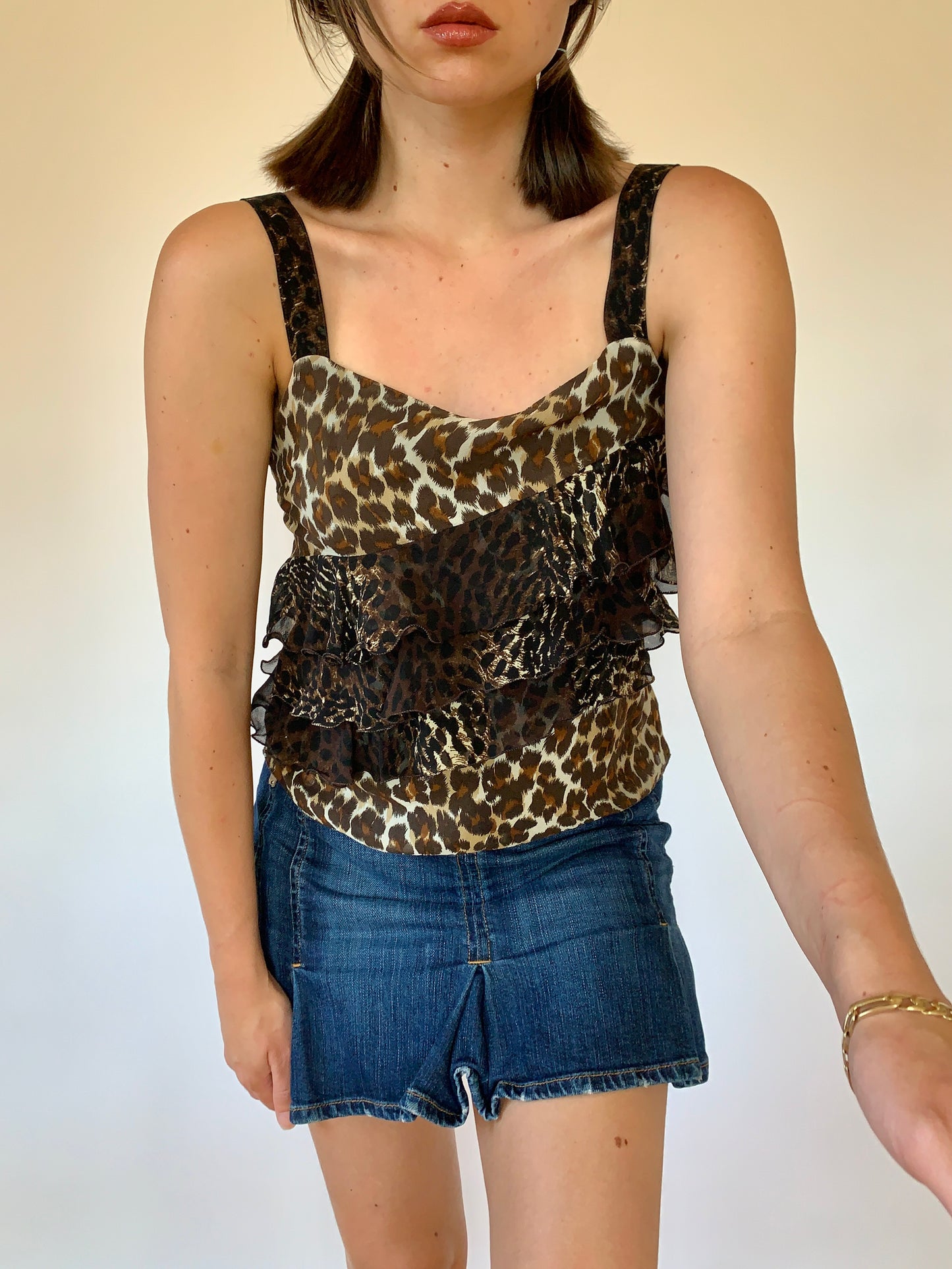 Y2K Silk Ruffle Tank