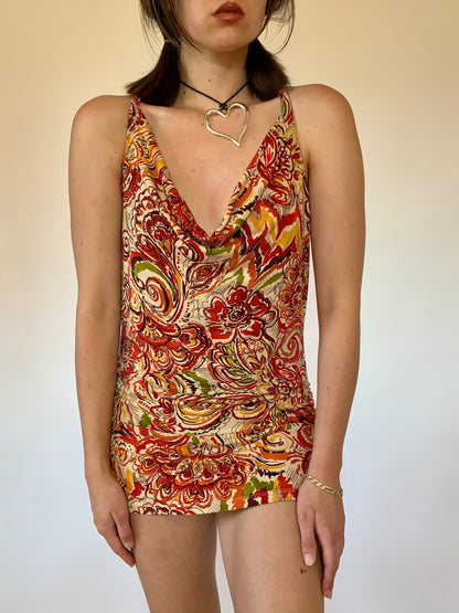 Y2K Paisley Mini Dress