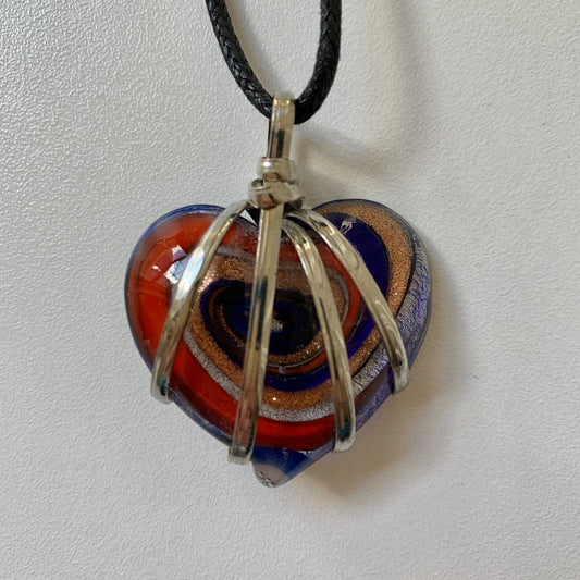 Glasswork Caged Heart Necklace