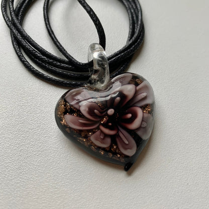 Vintage Glass Heart Necklace