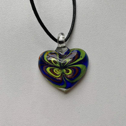 Vintage Glass Heart Necklace