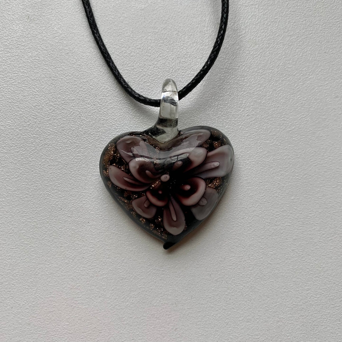 Vintage Glass Heart Necklace