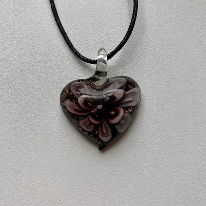 Vintage Glass Heart Necklace