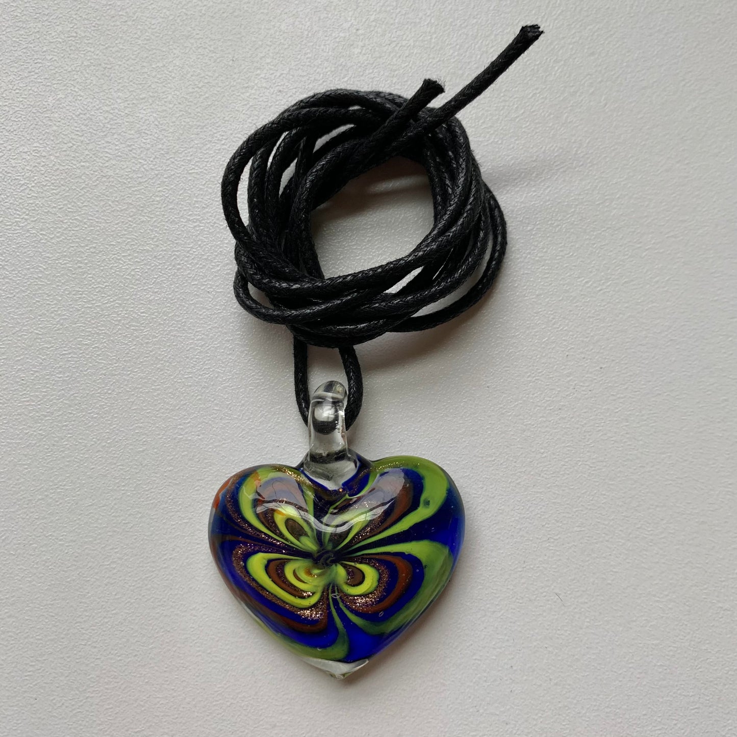 Vintage Glass Heart Necklace