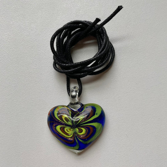 Vintage Glass Heart Necklace