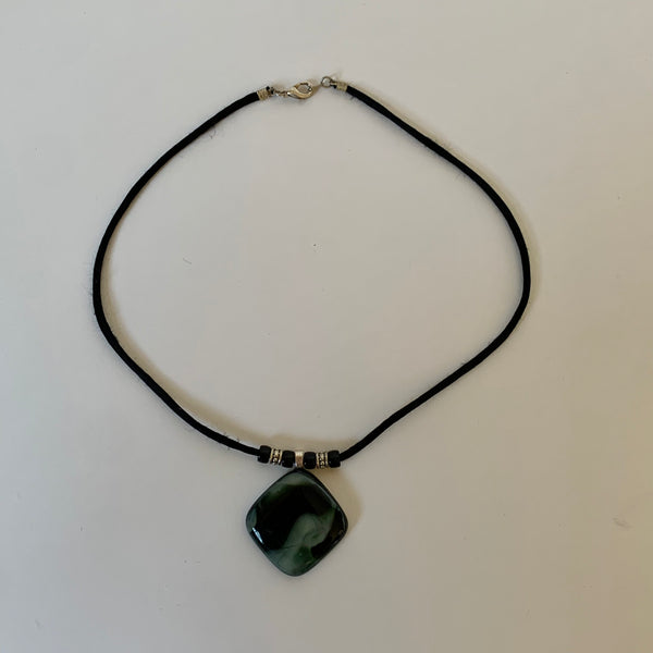 Vintage Glass Pendant Necklace