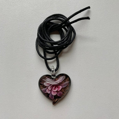 Vintage Glass Heart Necklace