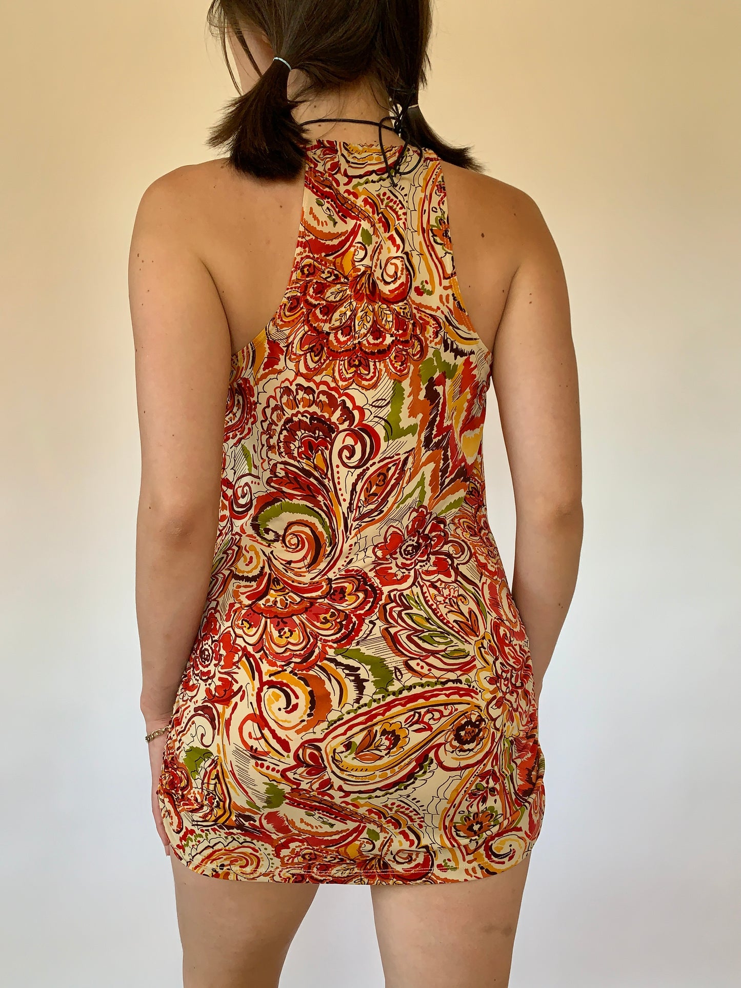 Y2K Paisley Mini Dress
