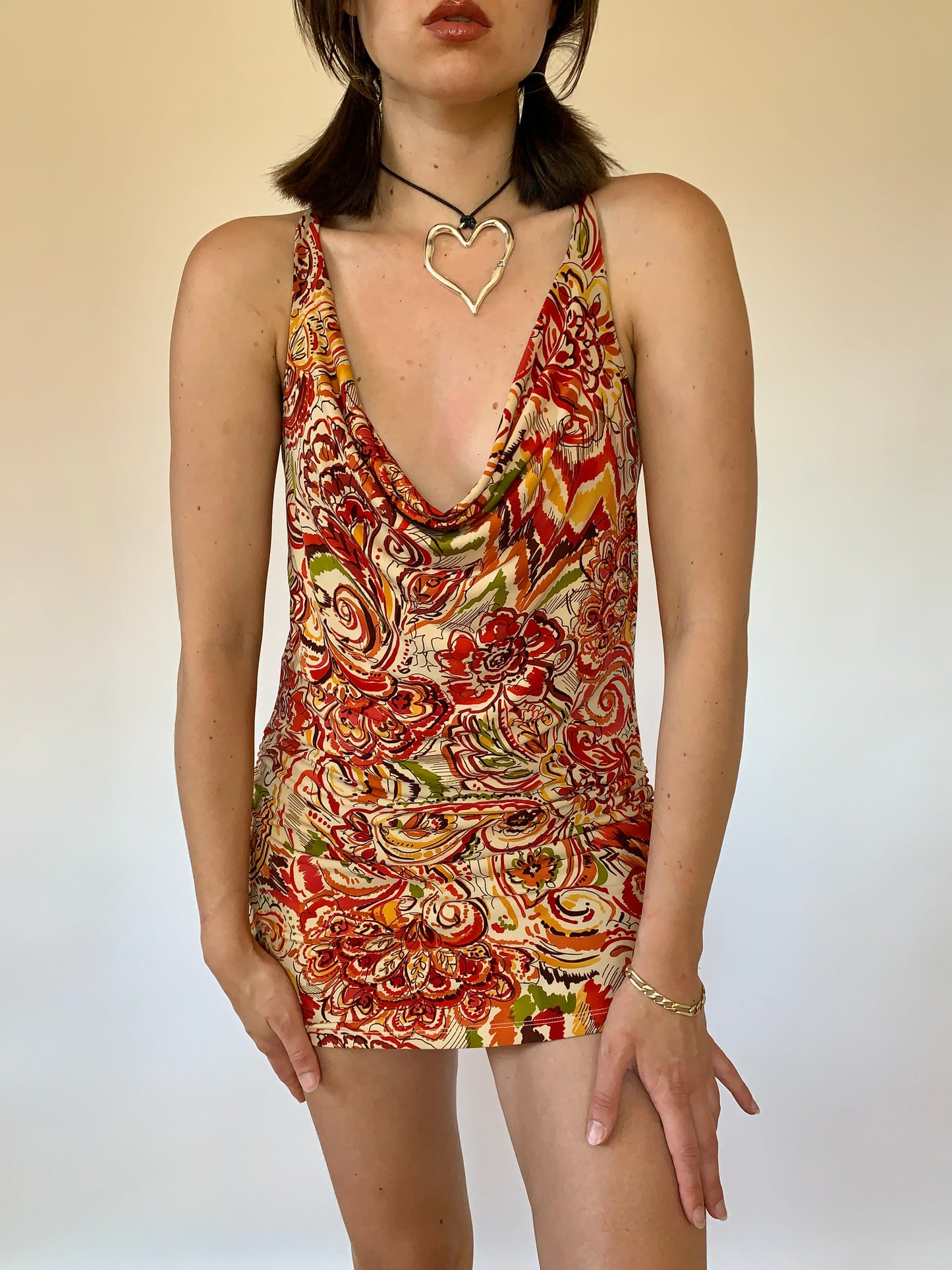 Y2K Paisley Mini Dress