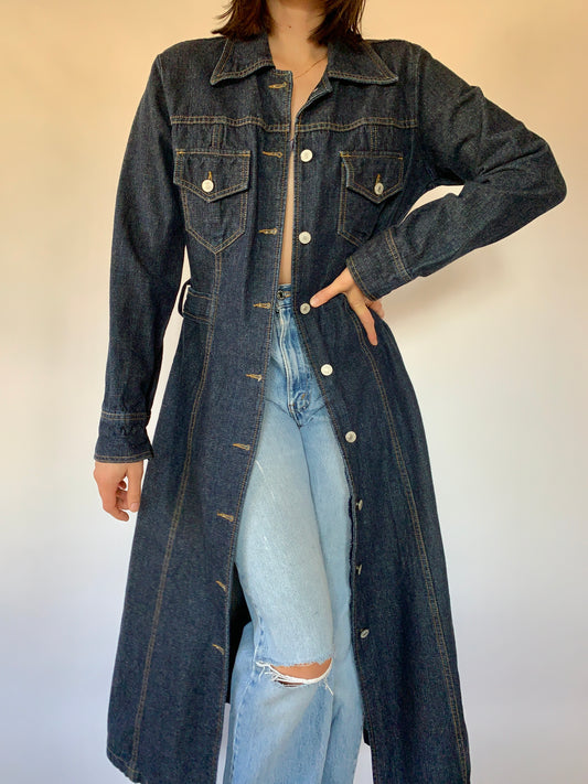 Vintage 1990s Denim Trench