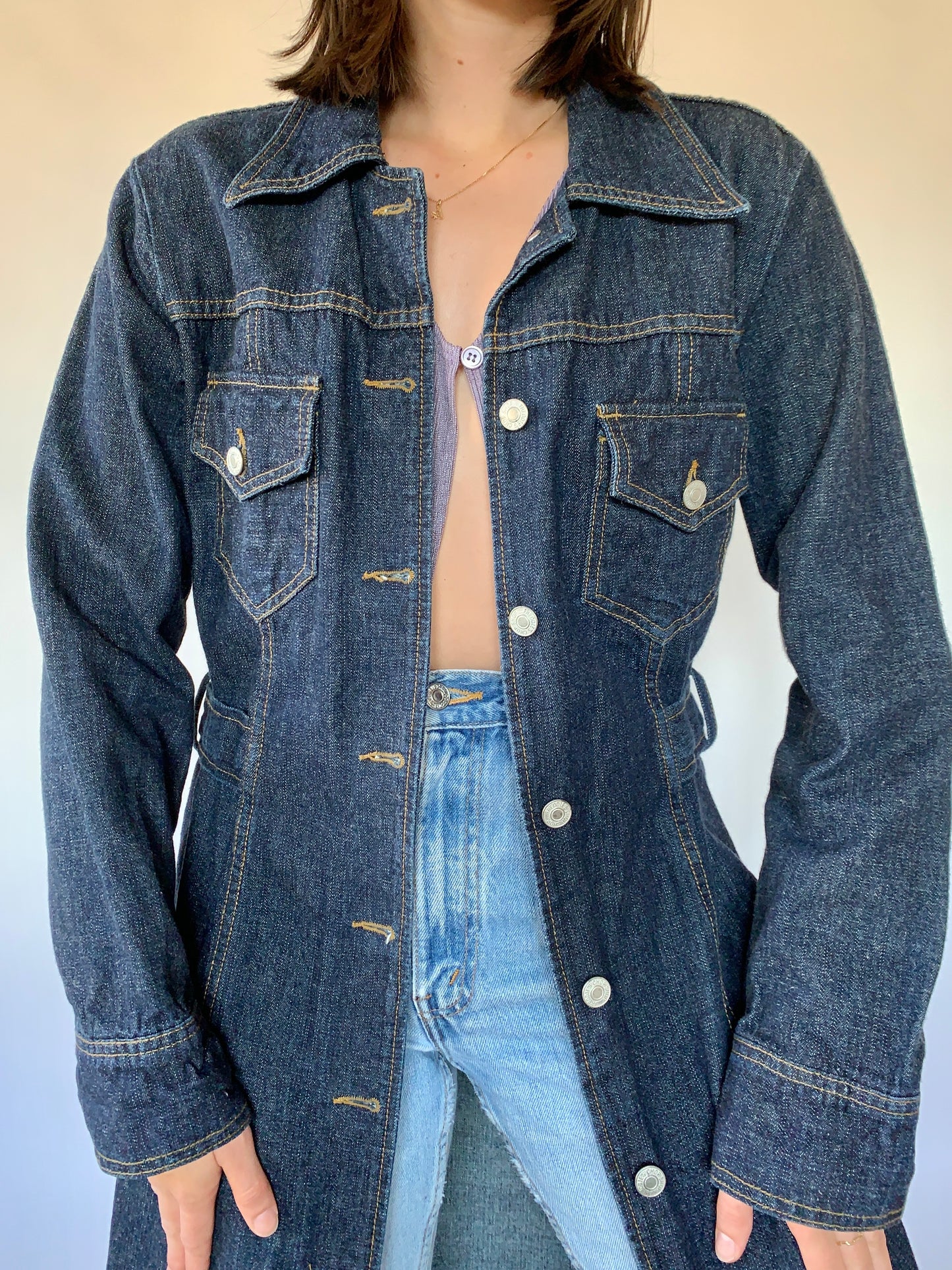 Vintage 1990s Denim Trench