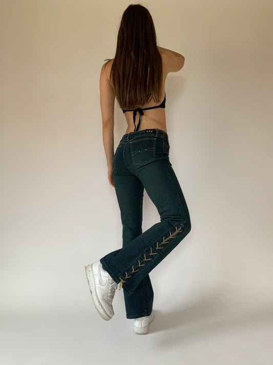 Y2K Lace Up Jeans