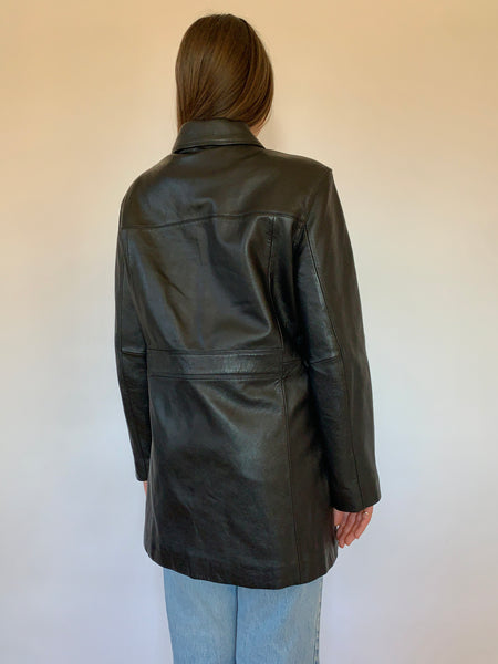 Vintage 1990s Leather Trench