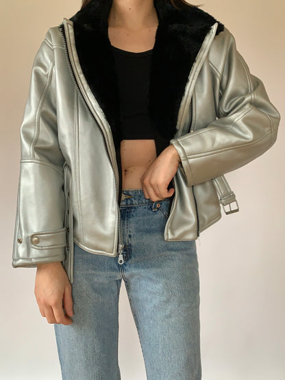 Silver & Faux Fur Jacket