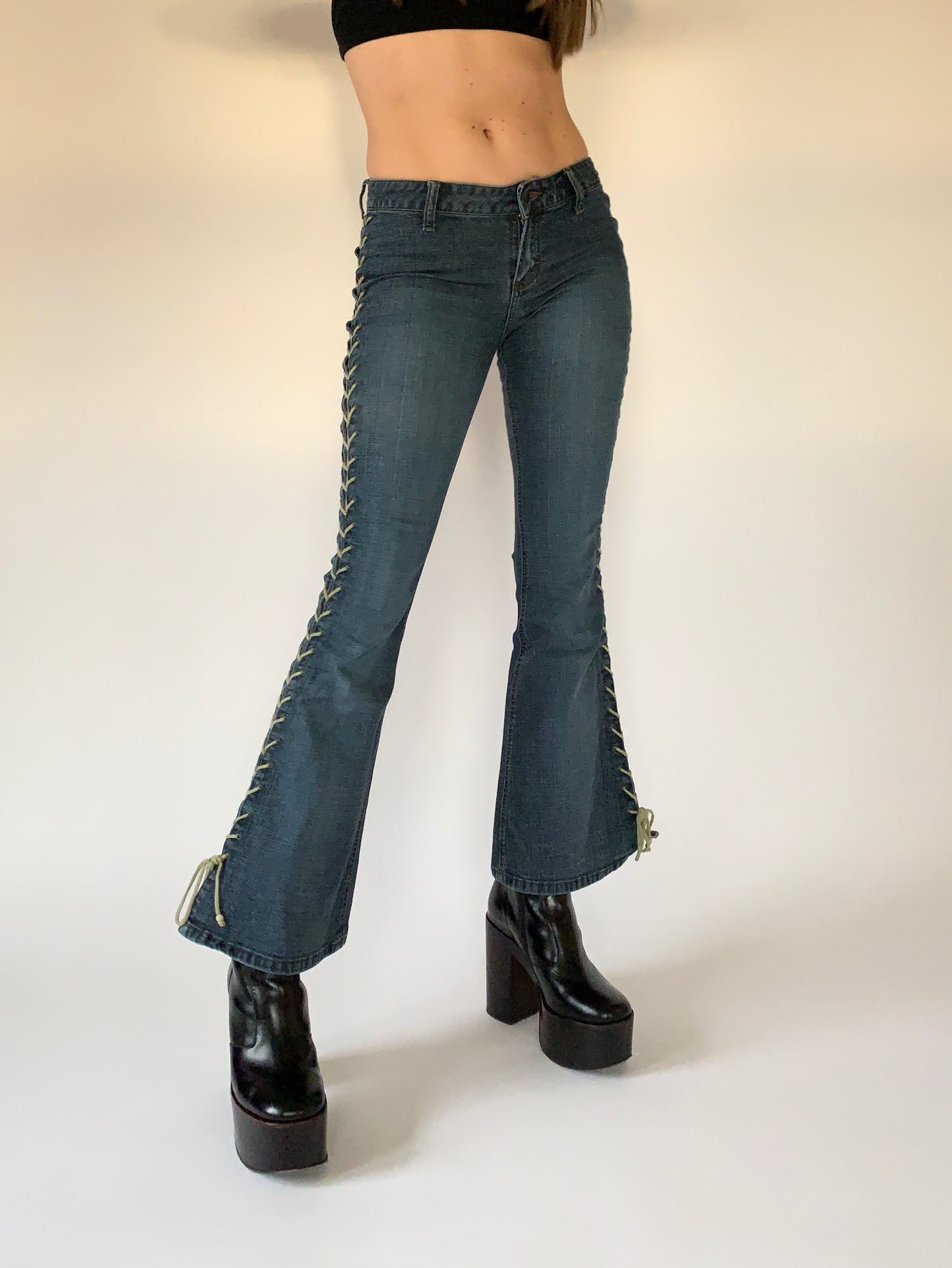 Early 2000s Lace Up Jeans