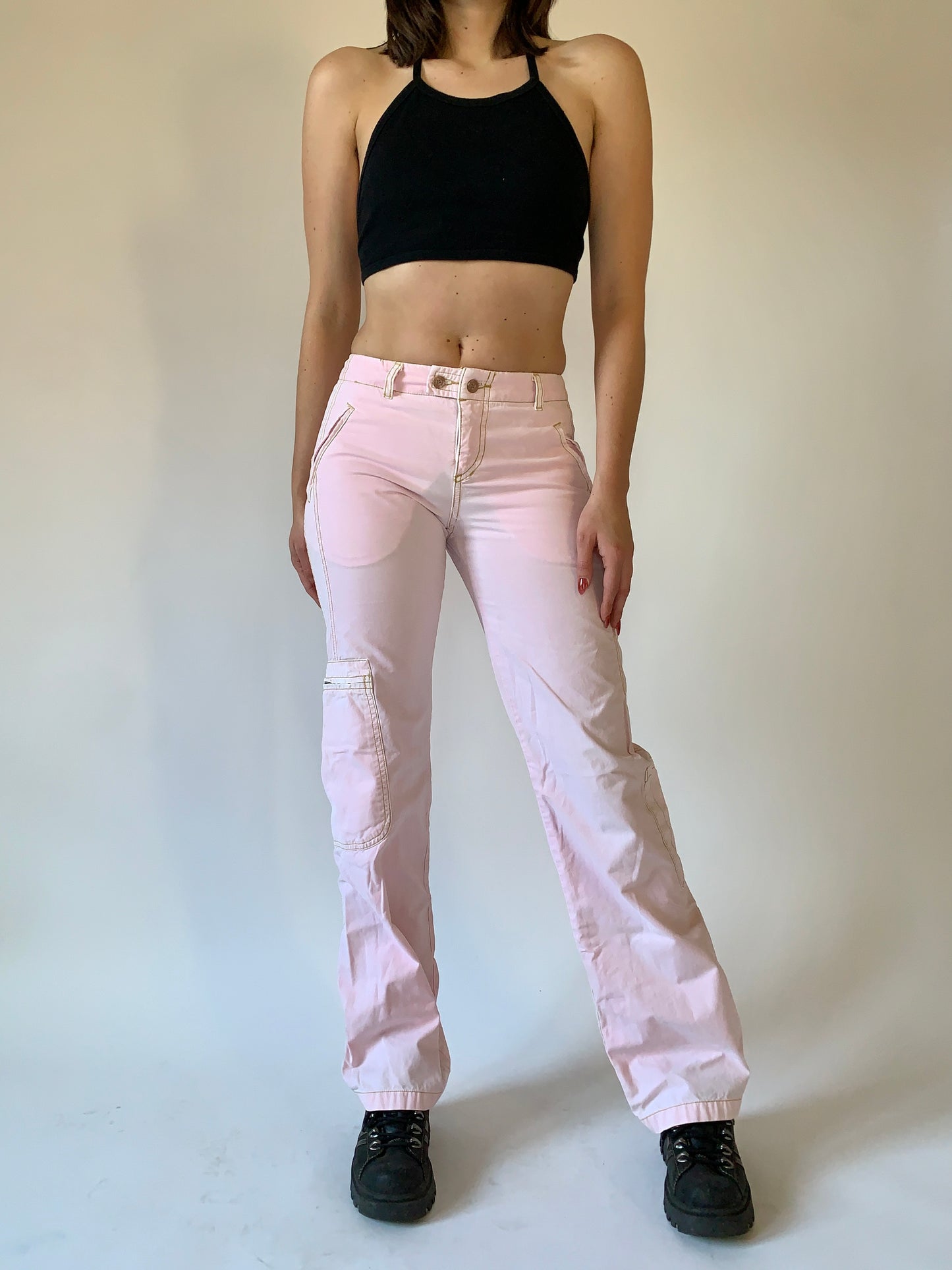 Y2K Baby Pink Cargos