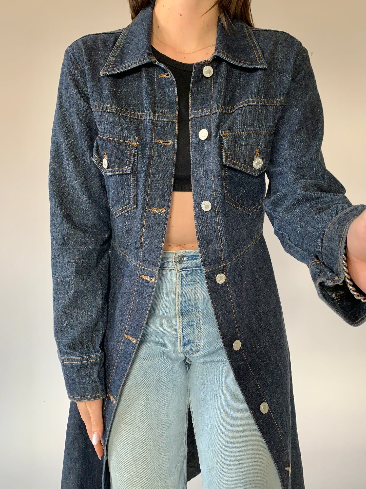 Vintage 1990s Denim Trench