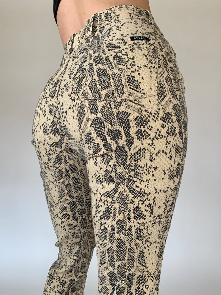 Y2K Guess Snake Print Pants - 29 – Hazy Vintage