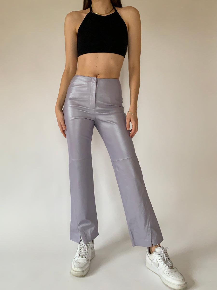 Y2K Lavender Leather Pants – Hazy Vintage