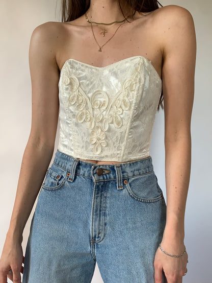 Vintage Satin Bustier Top