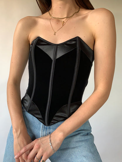 Y2K Velvet Corset Top