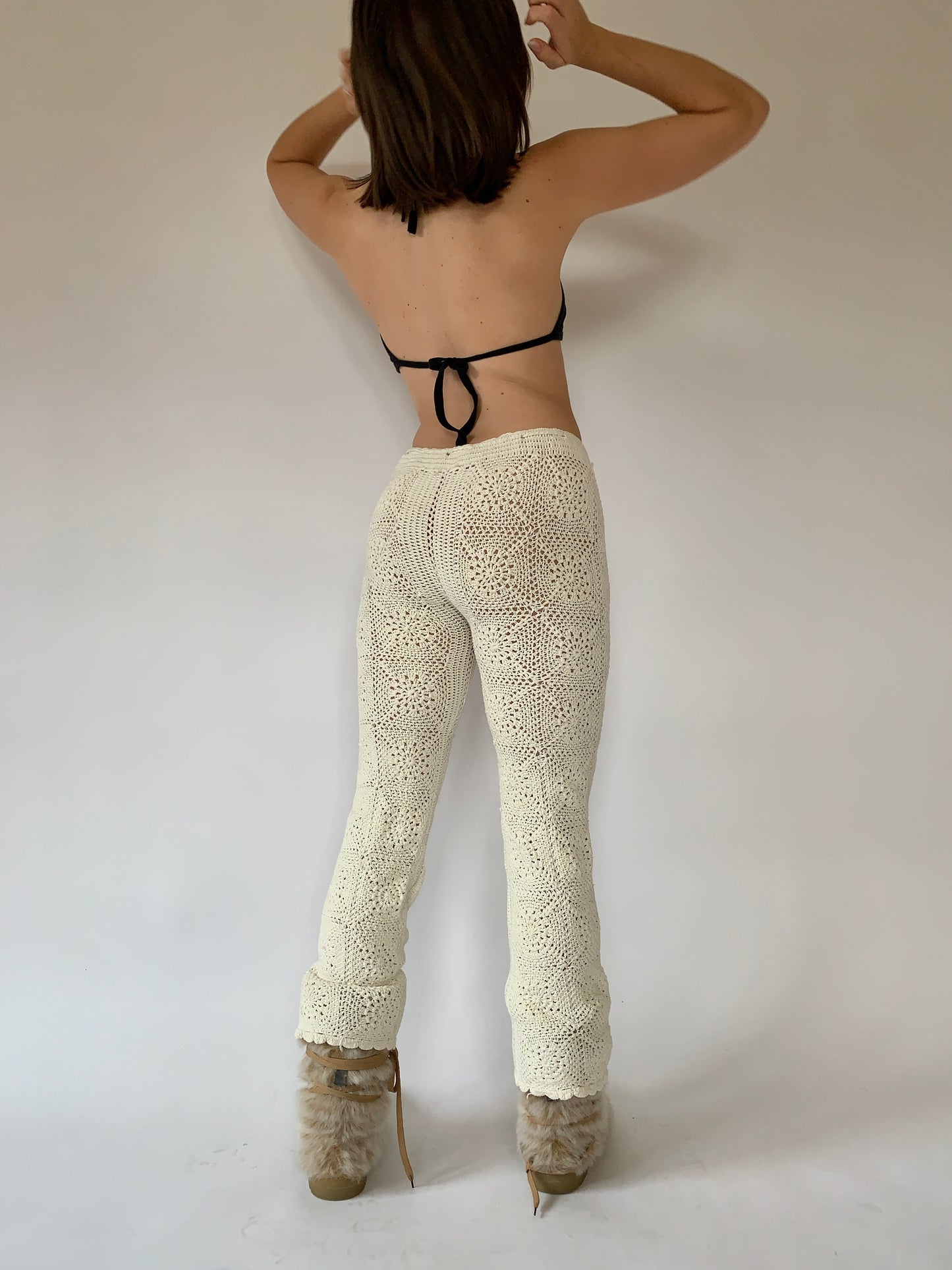 Cream Crochet Pants