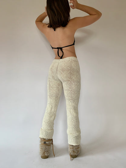 Cream Crochet Pants