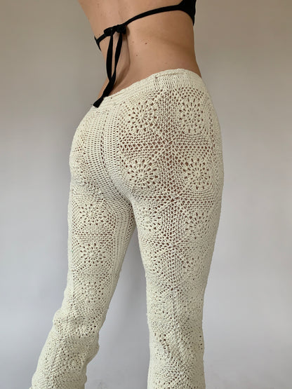 Cream Crochet Pants