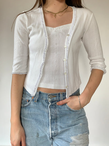 Two Piece White Cotton Set