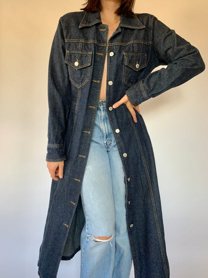 Vintage 1990s Denim Trench