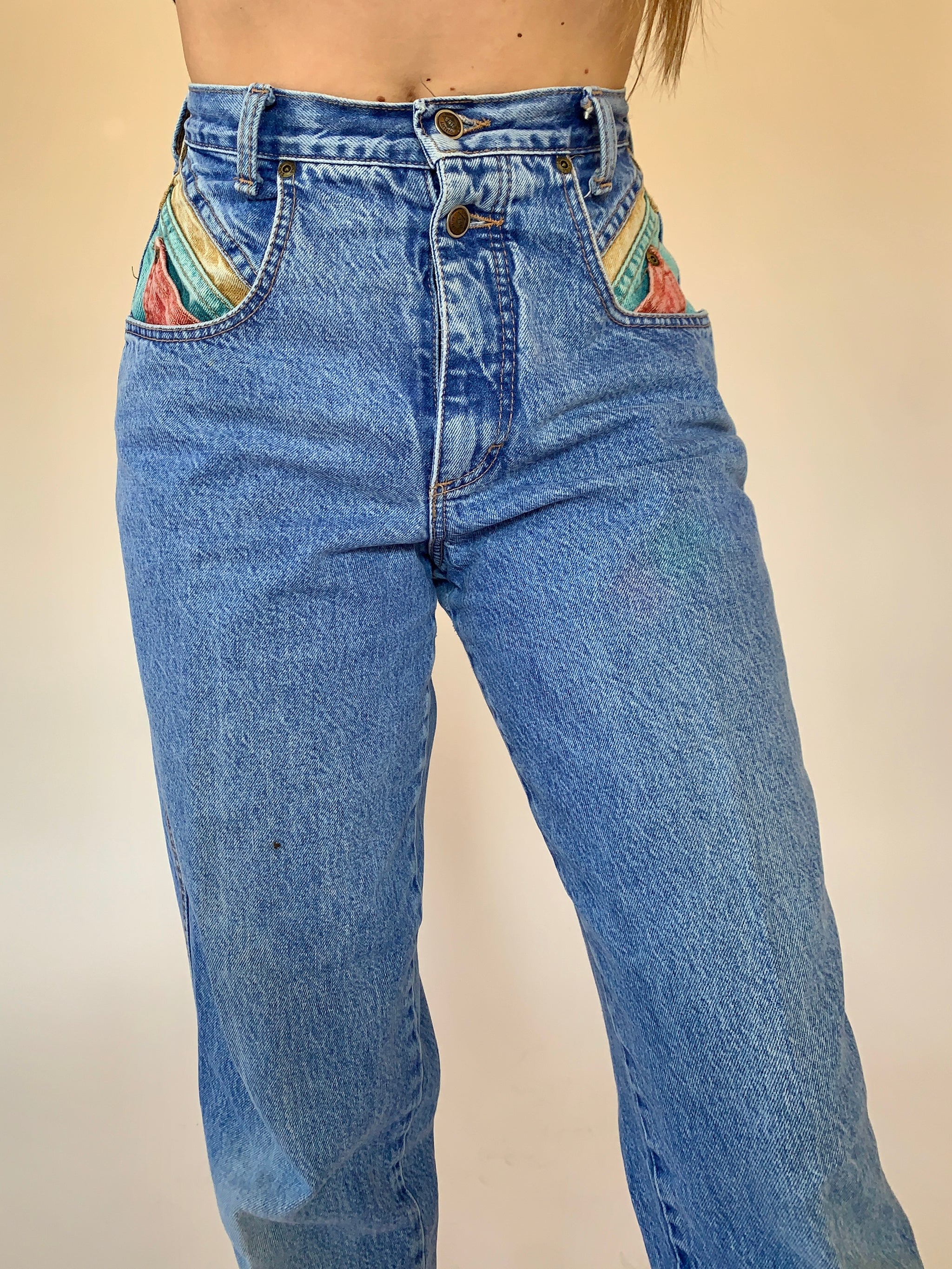 Vintage Color Block Jeans – Hazy Vintage