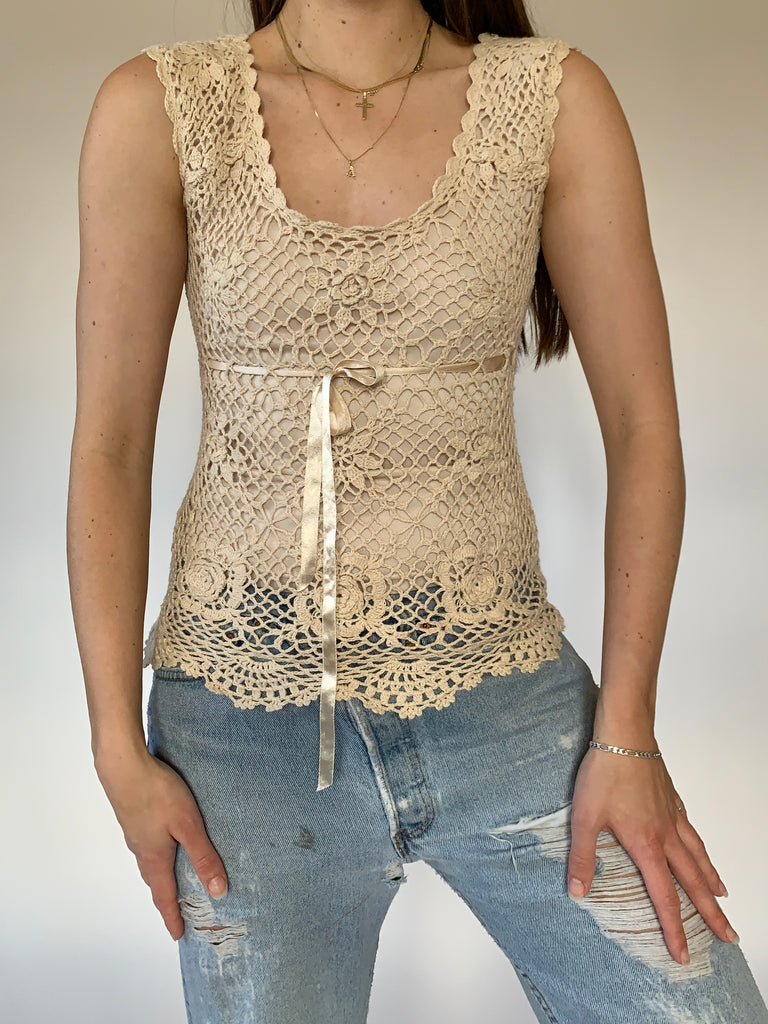 Y2K Crochet Top Hazy Vintage