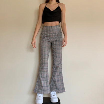 Y2K Plaid Flares