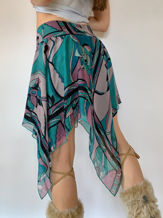 Y2K Silk Skirt