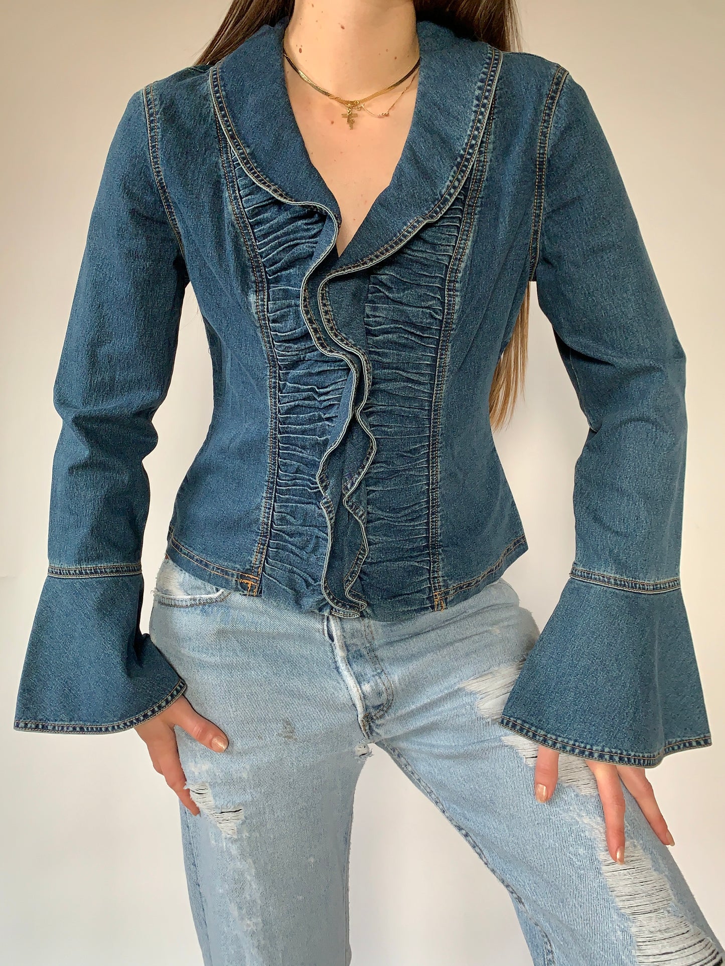 Y2K Denim Blouse