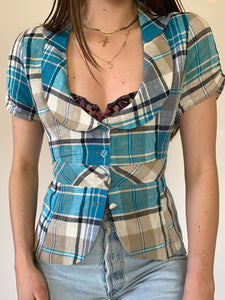 Y2K Plaid Top