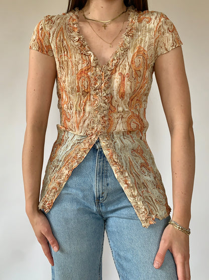 Y2K Paisley Blouse