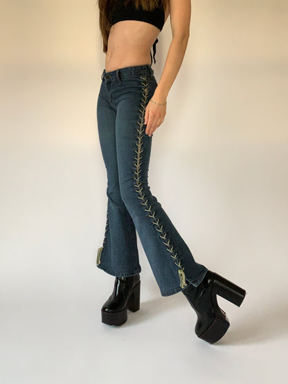 Early 2000s Lace Up Jeans