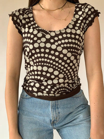 Vintage 1990s Mesh Polka Dot