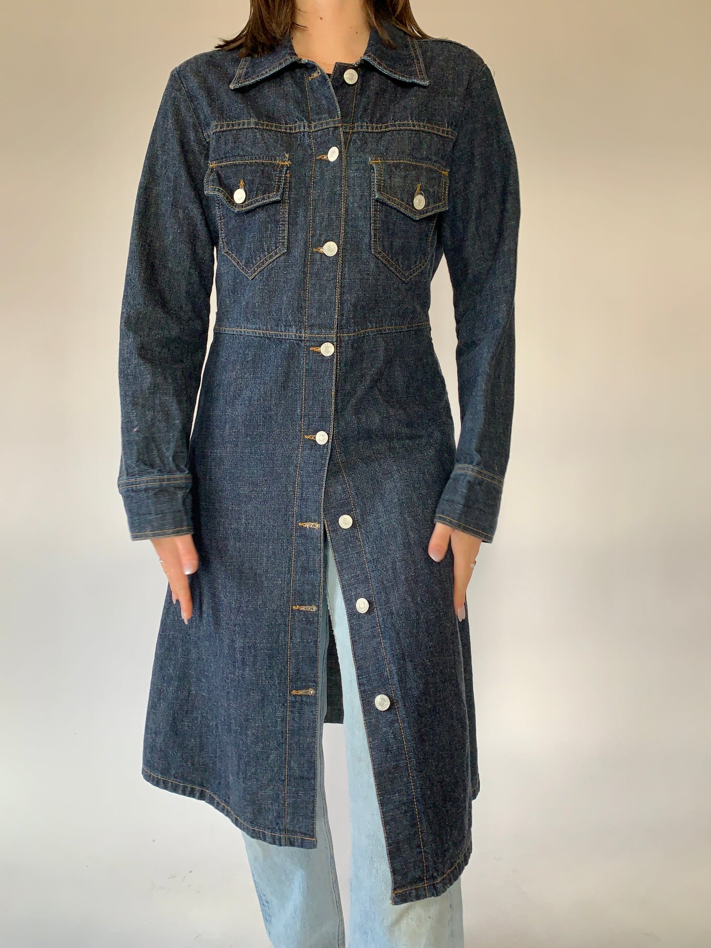 Vintage 1990s Denim Trench